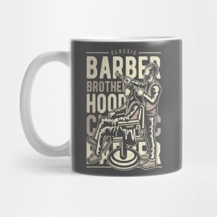 Classic Barber Brotherhood Barber Shop Retro Vintage Distressed Design Mug